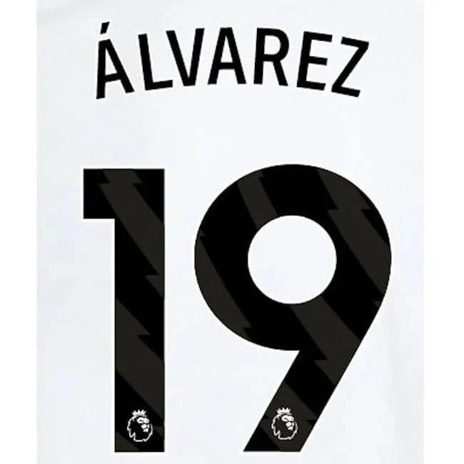 West Ham 2023-Away Alvarez #19 Jersey Name Set-Black