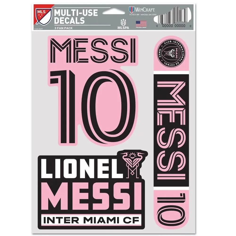 Wincraft Inter Miami Messi #10 3 Fan Pack Decals (5.5" x 7.75")