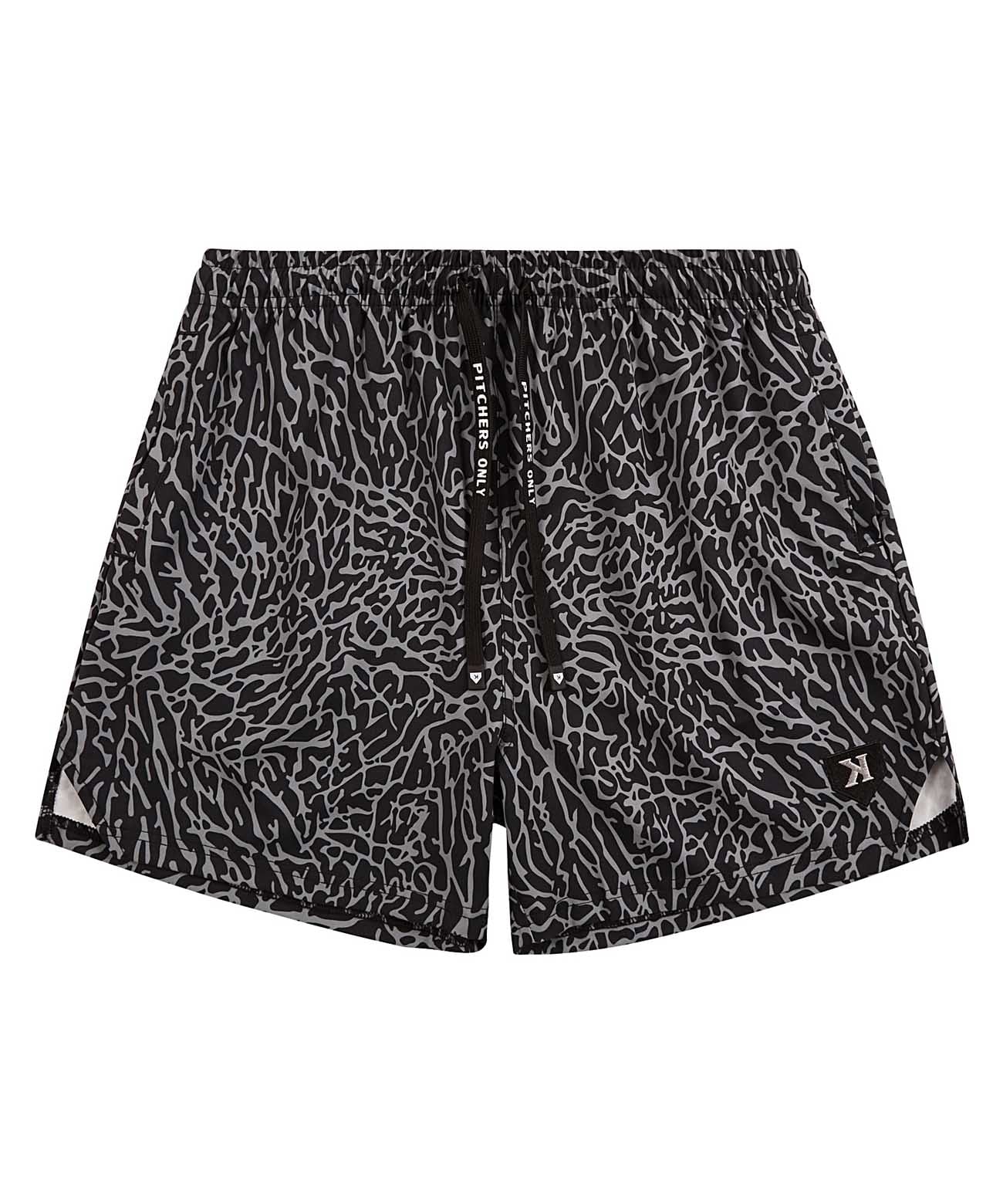 Black/Gray Elephant Print Training Shorts