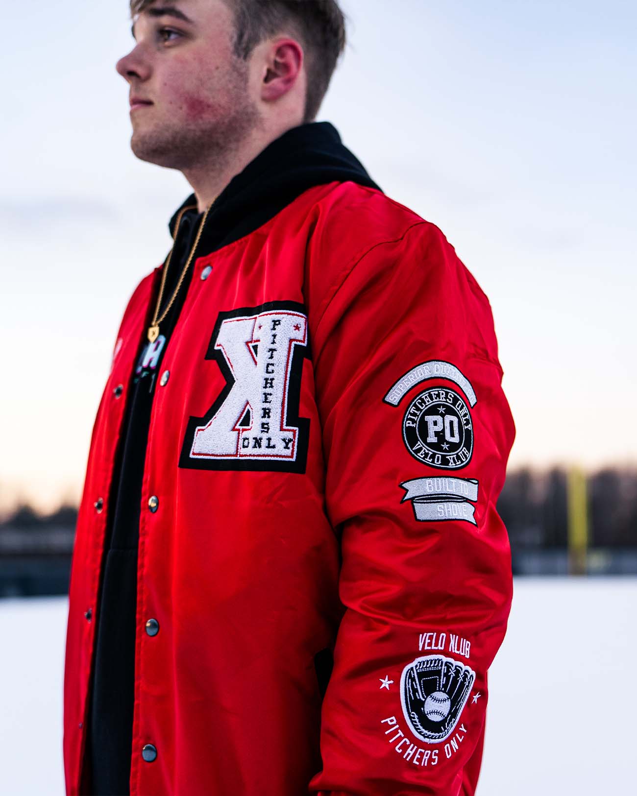 Youth Red Velo Klub Bullpen Jacket