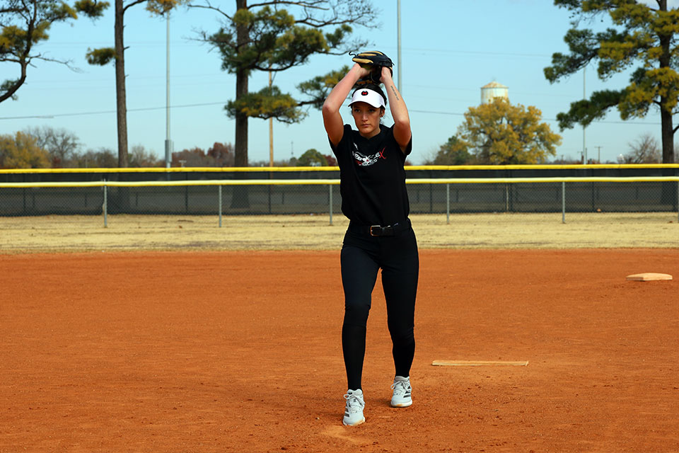 Nicole May, 4x National Champion working out with the Web Flex Sports Pitching Target!