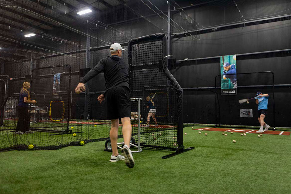 Parker Bridwell practicing pitching techniques